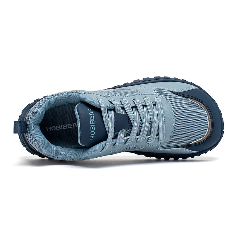 HOBIBEAR Unisex Wide Toe Sneakers Comfortable Walking Shoes Lace Up Outdoor Travel Breathable Running Sneakers