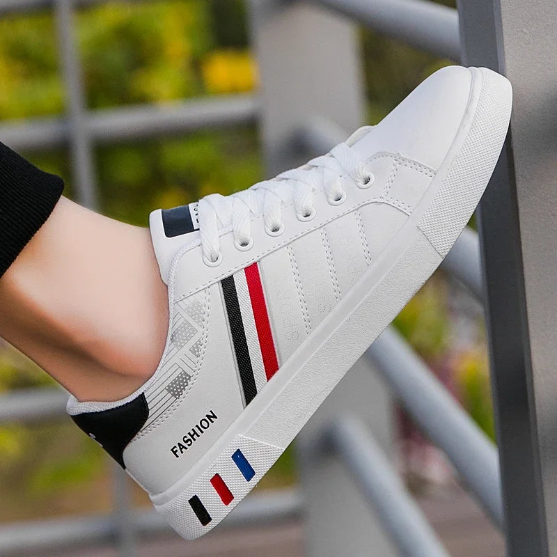 2026 Mens Casual Sneakers New Fashion Lace-up White Shoes Student Comfort Sports Plus Size Vulcanized Shoes Zapatillas De Hombre