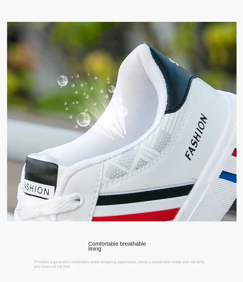 2026 Mens Casual Sneakers New Fashion Lace-up White Shoes Student Comfort Sports Plus Size Vulcanized Shoes Zapatillas De Hombre