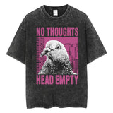 The Horrors Are Never Ending Yet I Remain Silly T-shirt Funny Japanese Style Frog Retro Washed T Shirt Men's Oversized Tees Tops