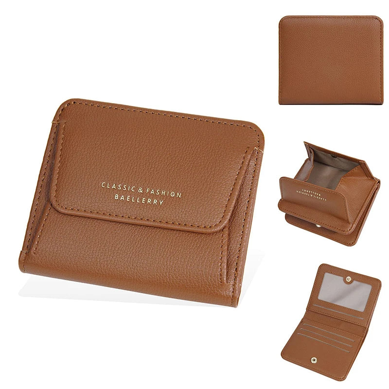 Fashionable Mini Women Wallet Name Engraving High-Quality Card Holder Simple Short Female Coin Purse Small Ladies Purse
