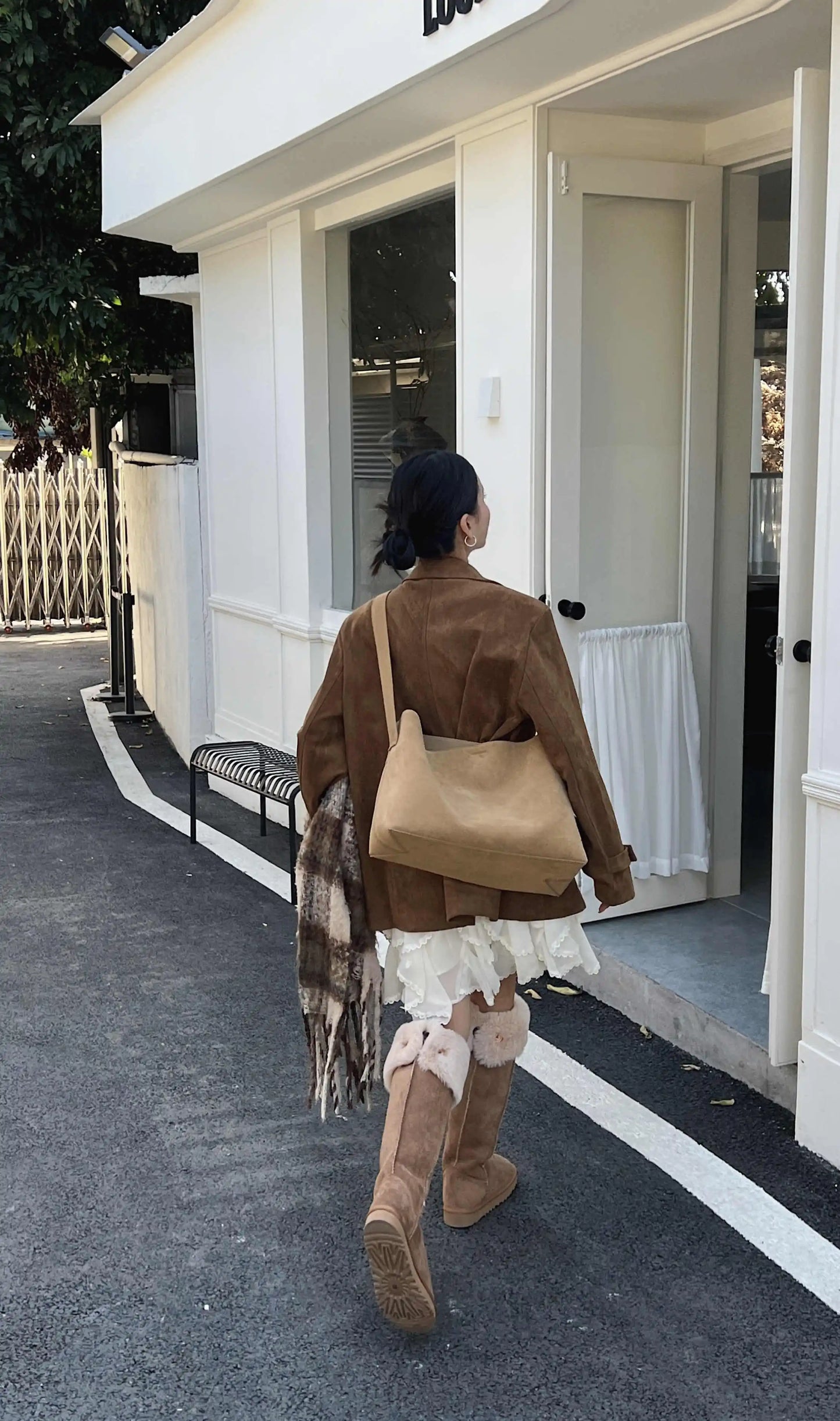Motingsome Oversize Women Bag Luxury Suede Leather Winter Bags Frosted Cow Skin Handbag and Purses Retro Lady Tote 2024 New