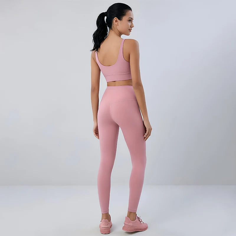 TRY TO BN Gym Sets Woman 2 Piece Sports Bra High Waisted Leggings Fitness Sportswear Women's Tracksuit Yoga Wear Workout Clothes