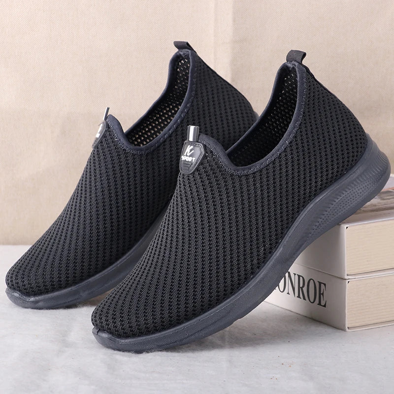 Men's Fashionable Solid Woven Knitted Running Shoes - Lightweight, Breathable and Non-Slip - Perfect Sports Shoes for Outdoor Adventure, Ideal for Men's Solid Lace-Up Casual Shoes for Sports Enthusiasts, Lightweight Ou