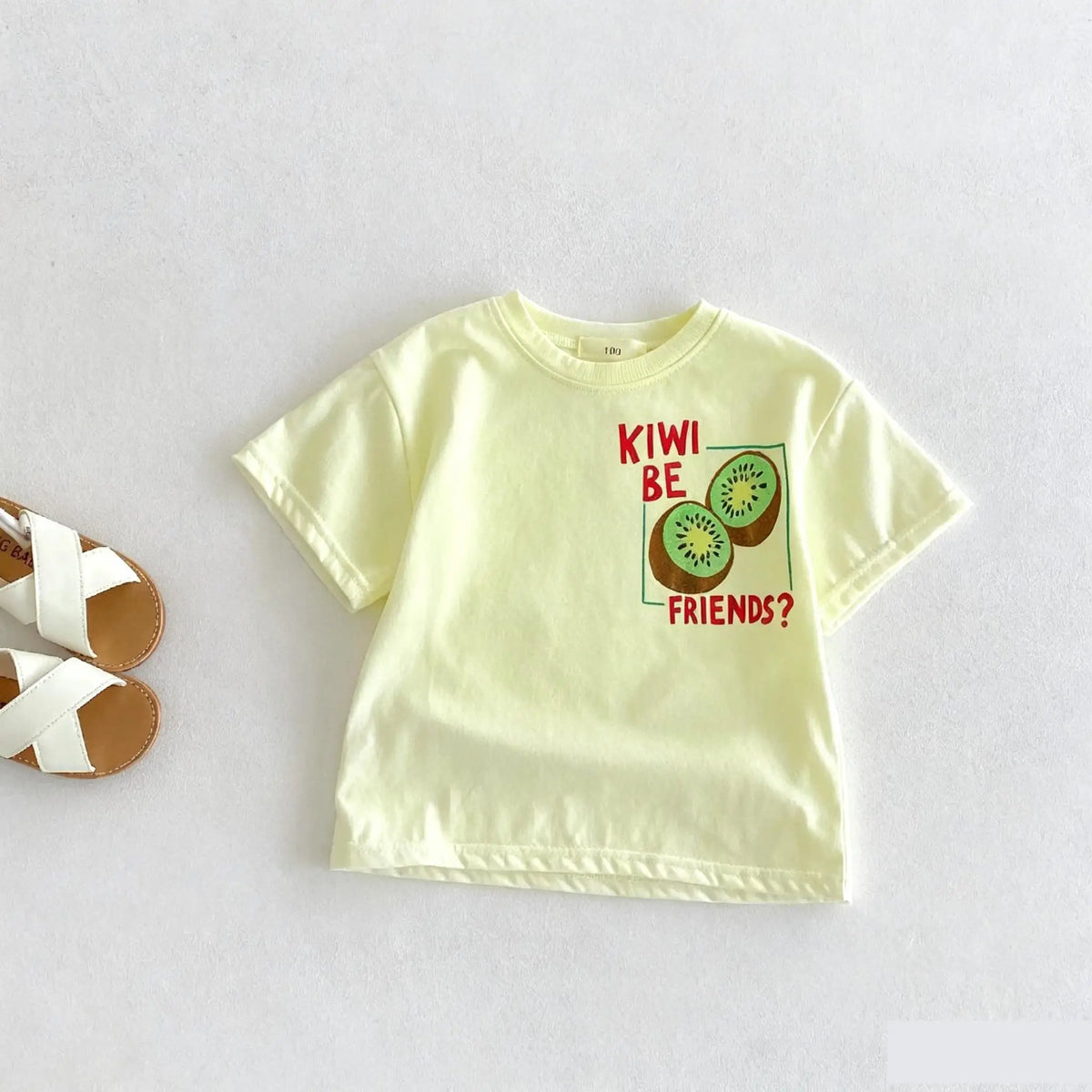Solid Color Printed T-shirt For Kids Clothing Summer Short-sleeved Tops Fashion Simple Comfort Baby Girl And Boy Tshirts 1-7 Age