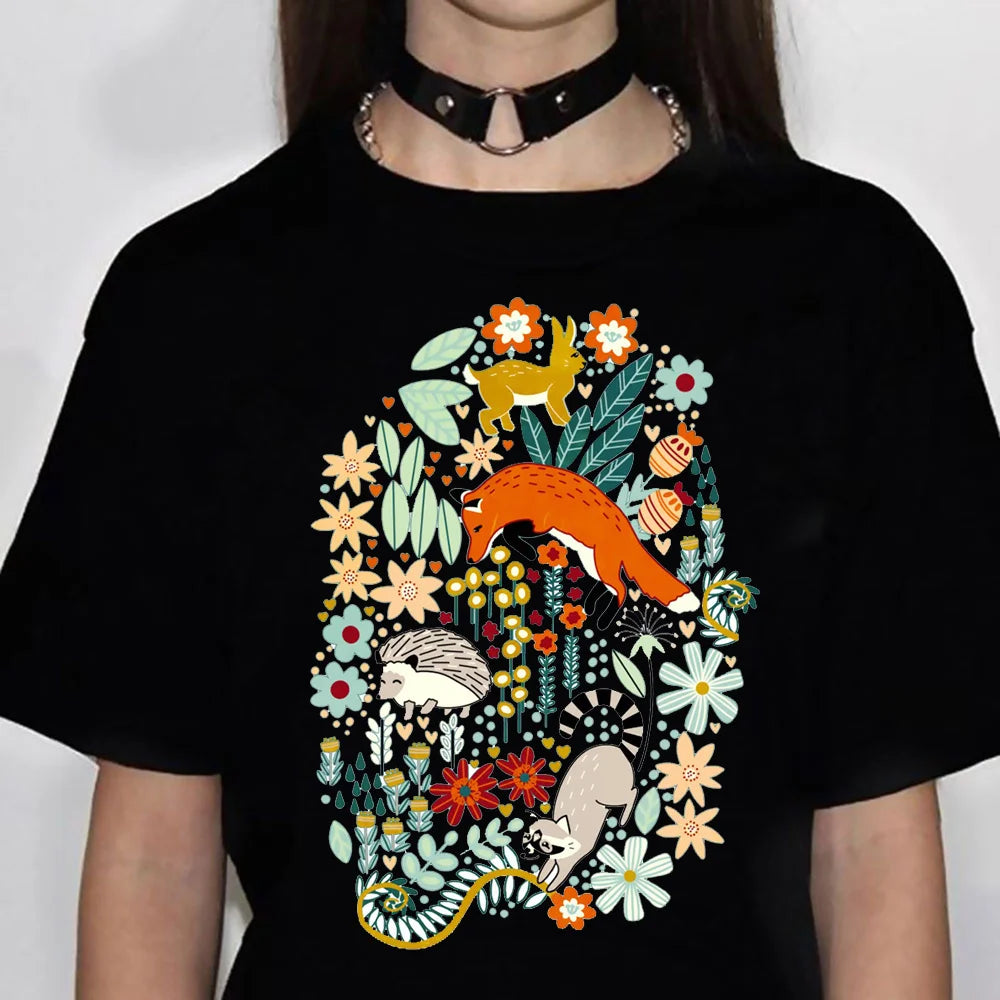 Hedgehog tshirt women comic streetwear summer t shirt female comic 2000s designer clothes