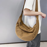 Solid Color Canvas Female Crossbody Bags For Women Large Capacity Shopping Messenger Bag Student Shoulder Bag Unisex School Bag