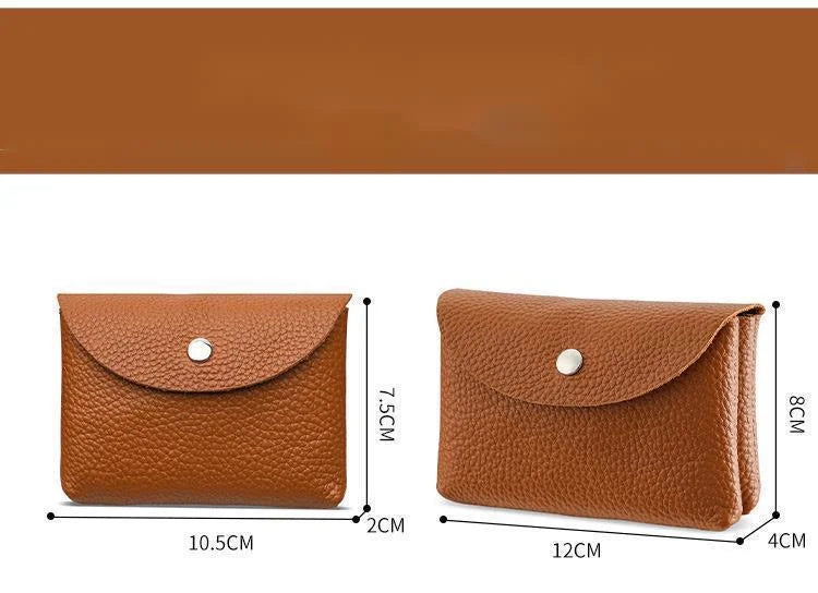 Custom Letters Fashion Women Short Wallet Genuine Leather Double Wallet Small Coin Purse Mini Credit Card Holder Key Storage Bag