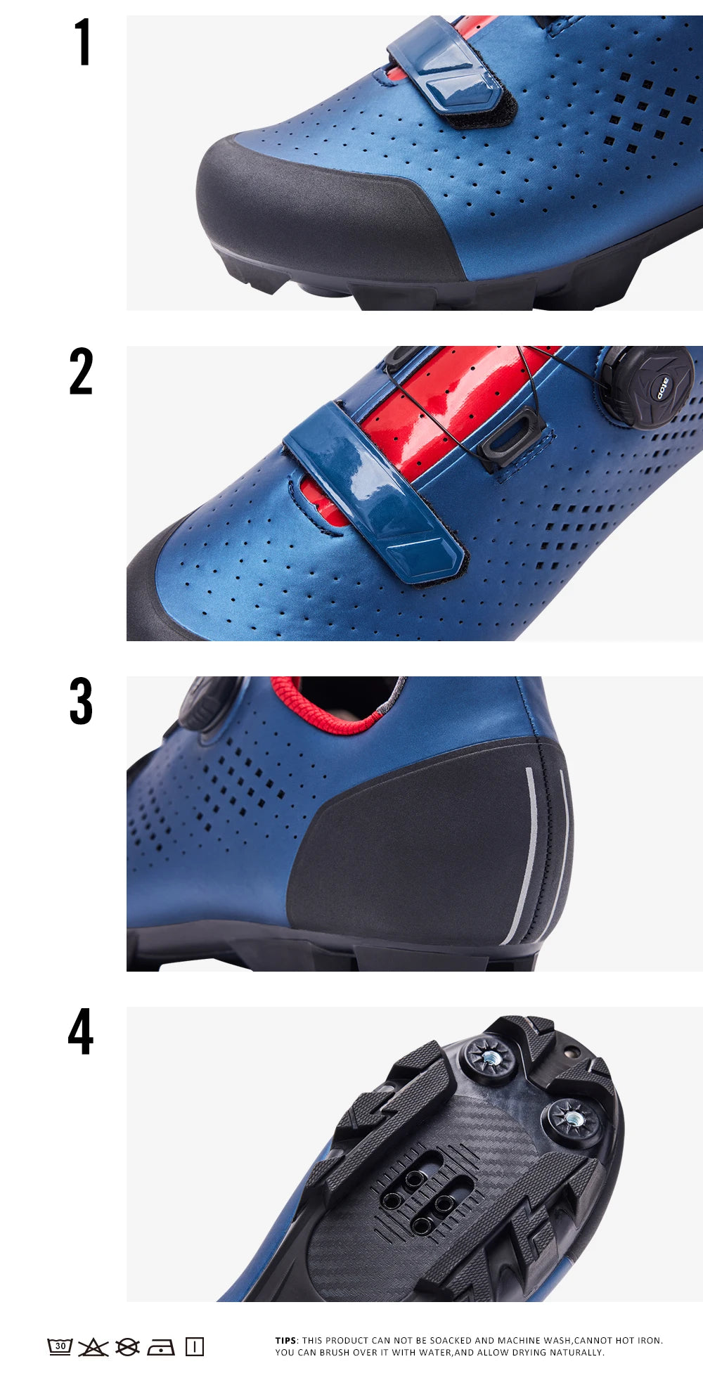 Santic Cycling Shoes MTB Mountain Bike Wear Resistant Breathable Bicycle Nylon Bottom Self-Locking Riding Shoes MN1128