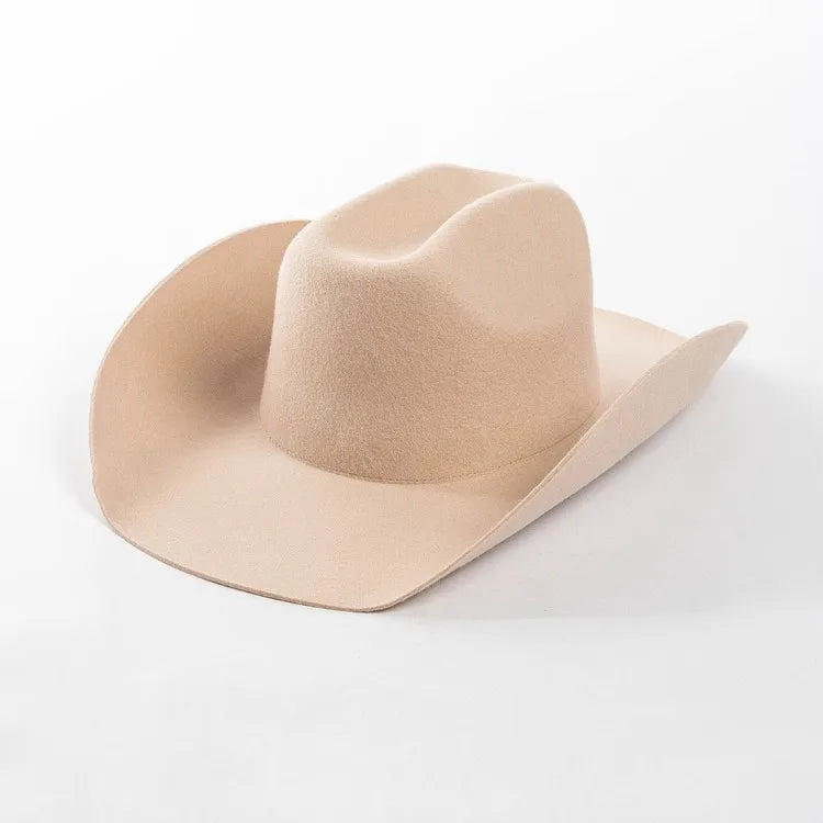 USPOP Wide Brim Wool Cowboy Hat – Unisex Felt Fedora