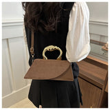 New Minimalist Design Shoulder Bag for Women Light Luxury Large Capacity Casual Metal Hand-held Crossbody Bags Female Handbag