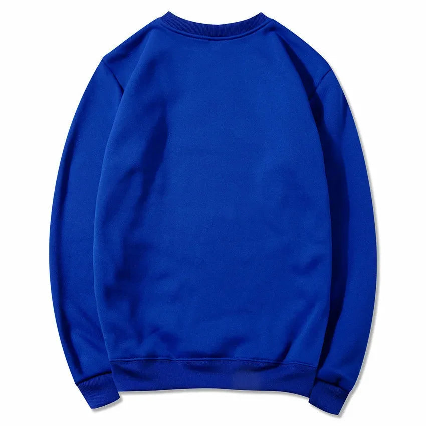 Korean Fashion Men's Round Neck Sweatshirts Autumn Long Sleeves Vacation Pullovers Tops Casual Popular Man Solid Sweat Shirts