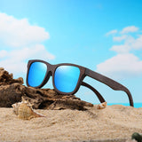 GM Retro Fashion Bamboo Wood Polarized Sunglasses Driving Square Style SunGlasses Male Goggle Cat.3 Women Men Brand Designer