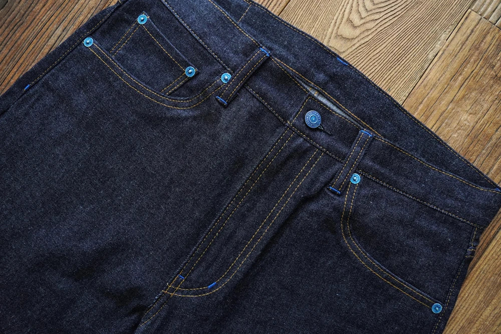 Sauce Zhan SZ6601-10OZ Men Jeans Selvedge Sanforized Denim Jeans Summer Indigo Jeans for Man Regular Fit Straight Leg 10 Oz