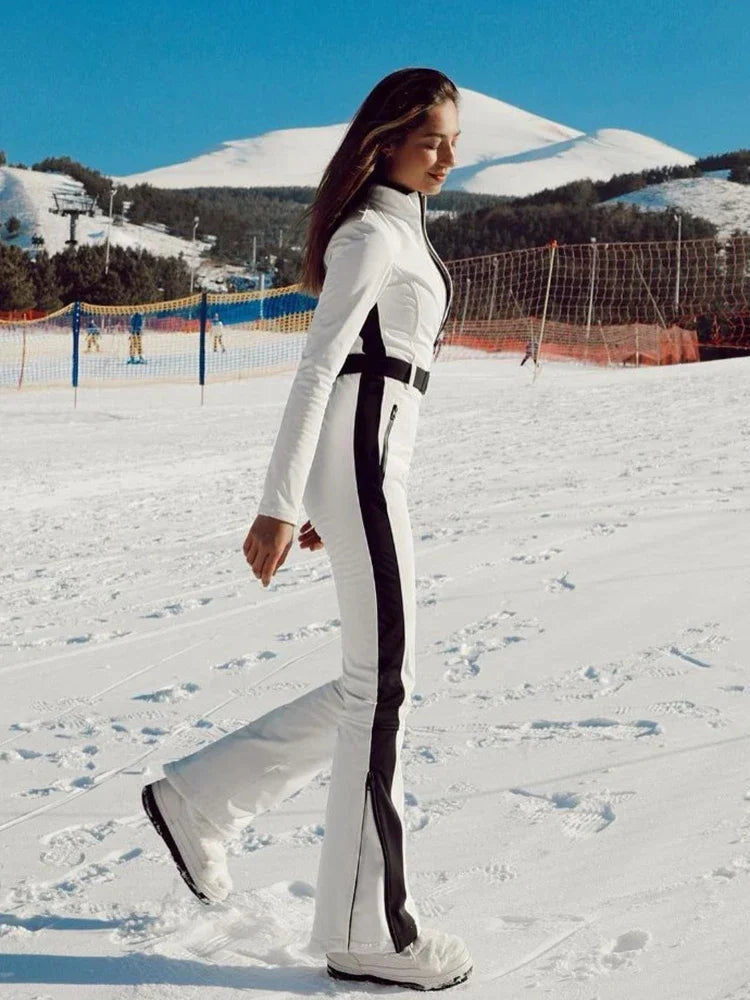Waterproof Patchwork Ski Jumpsuit - Windproof Winter Overall