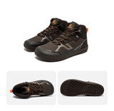 HOBIBEAR Unisex Mid Top Barefoot Shoes Mens Womens Wide Toe Artificial Leather Hiking Boots Outdoor Non-Slip Trail-Running Shoes