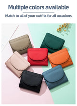 New Women Genuine Leather Mini Wallet RFID Folding Simple Ultra-thin Small Soft Cowhide Wallet Female Card Holder Coin Bags