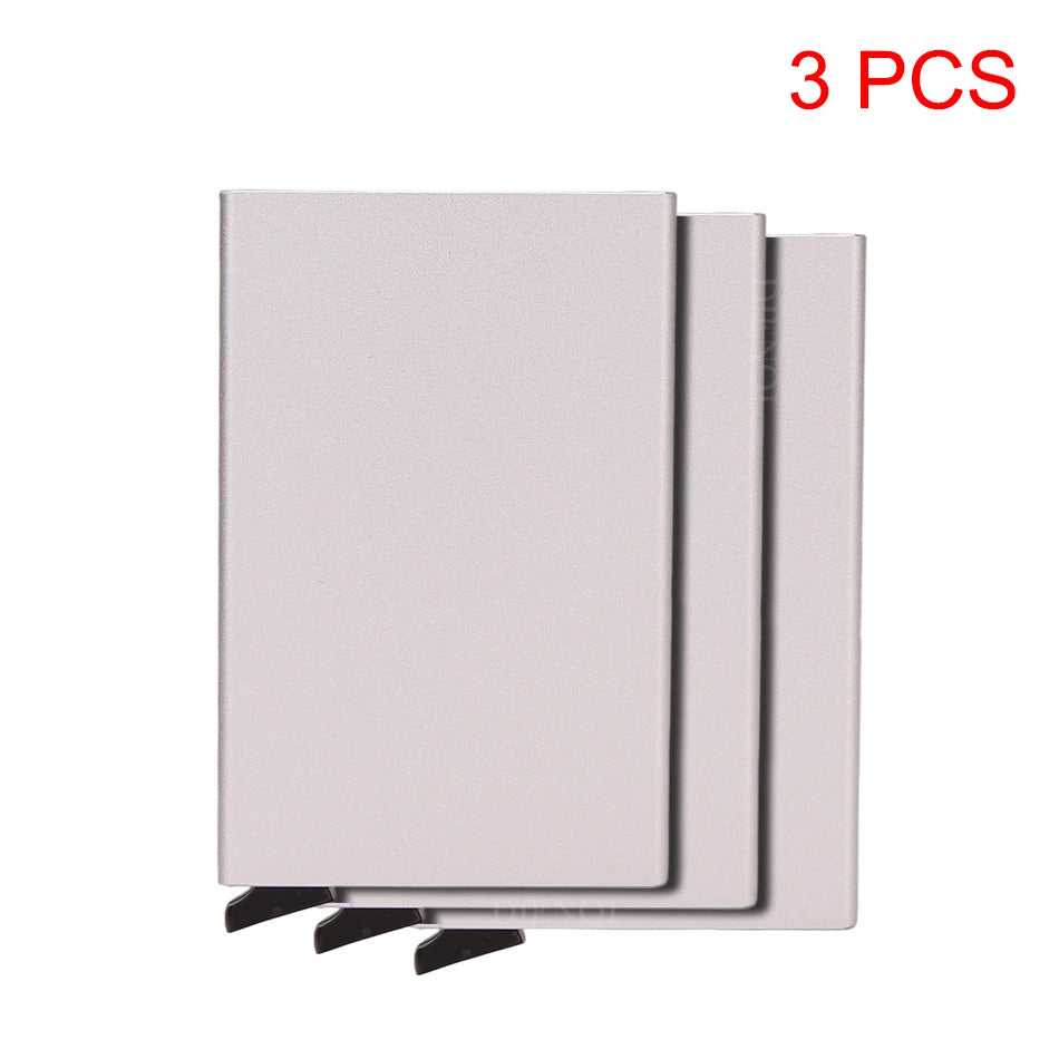 Rfid Smart Wallet Card Holder Metal Thin Slim Men Women Wallets Pop Up Minimalist Wallet Small Black Purse Vallet Walets for Men
