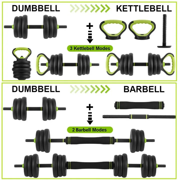 Adjustable Dumbbells 44/66/88 lbs – 4-in-1 Home Gym Set