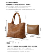 Designer Knitting Fashion Ladies Handbags And PU leather Large-capacity Women's single-shoulder bag Beach Travel Bags