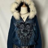 Women's Vintage Skull Print Y2K Sweatshirt