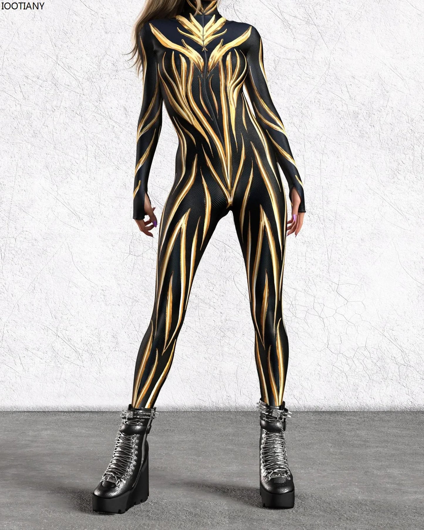 Women's 3D Print Goddess Jumpsuit Catsuit Costume