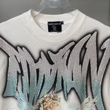 MIXED EMOTION Oversized Cotton Rhinestone T-Shirt