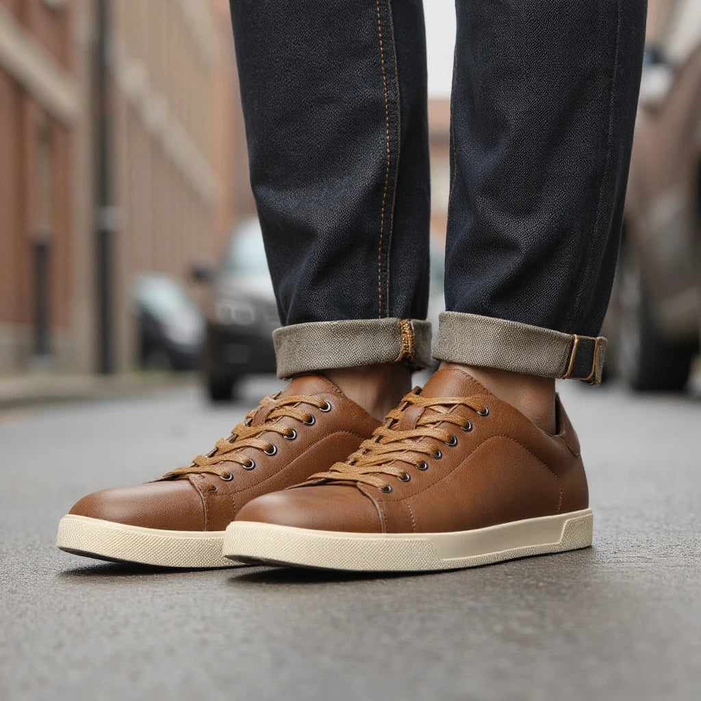 Men's casual shoes 2025 brand fashion comfortable leather shoes men
