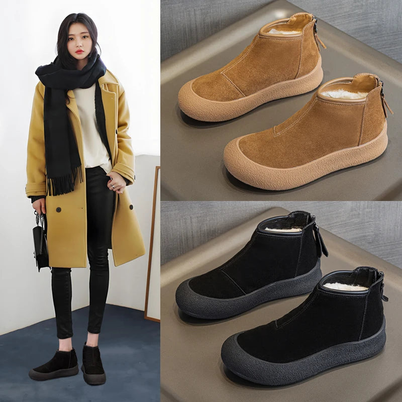 Premium Genuine Leather Winter Snow Boots