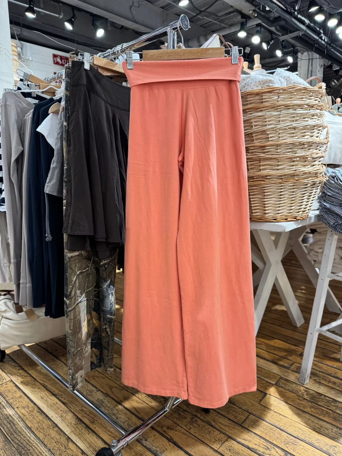 Women's Foldover Low-Rise Straight-Leg Pants