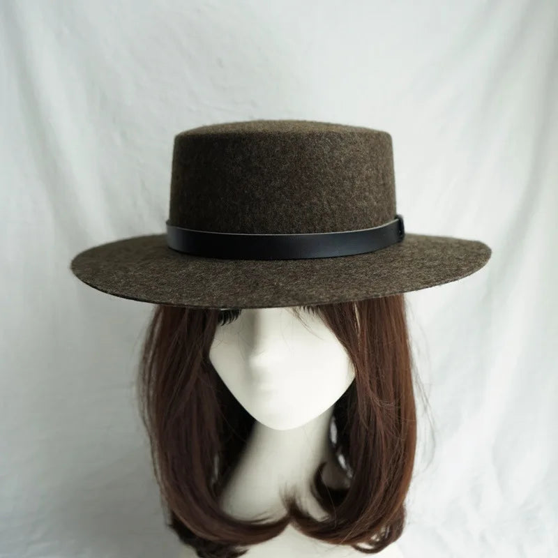 Wool Felt Fedora & Boater Hat – Wide Brim, Unisex