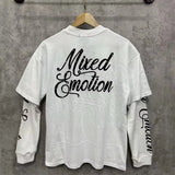 Mixed Emotion Oversized Cotton Long Sleeve T-Shirt