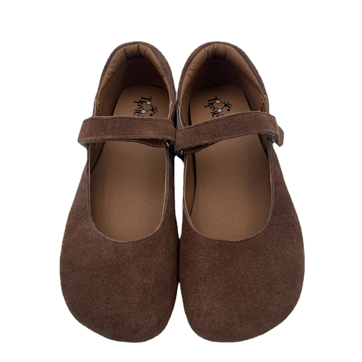 Tipsietoes 2026 Sprinng Autumn Barefoot Cow Suede Genuine Leather Women Ballerina With Zero Drop Flat Soft Sole Wider Toe Box