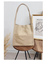 2025 New Women Bag Female Luxury Fashion Shoulder Bags Lady Soft 100% Cowhide Genuine Leather Niche Design Tote Bucket Handbag