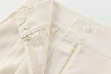 2-Piece Sleeveless V-Neck Trouser Set with Belt – Summer Commuter Wide Leg Suit