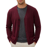 Men’s V-Neck Button Cardigan with Pockets