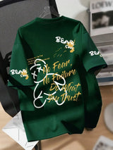 Men's Cartoon Bear Print Breathable T-Shirt