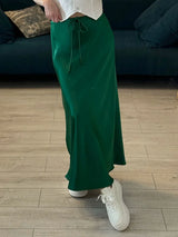 Women's Satin Maxi Skirt – Elegant Ankle-Length