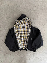 Reversible Plaid Zip-Up Hoodie with Relaxed Fit