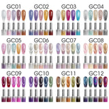 5pcs Venalisa Hema/TPO Free Cat Eye Nail Gel Polish Color Palette Kit Ultra Glitter Diamond Sparkle Soak Off UV LED Varnish Set