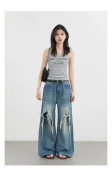 CHIC VEN Women Jeans Fashion Casual Loose High Waisted Wide Leg Denim Pants Streetwear Female Trousers Spring Autumn New 2026