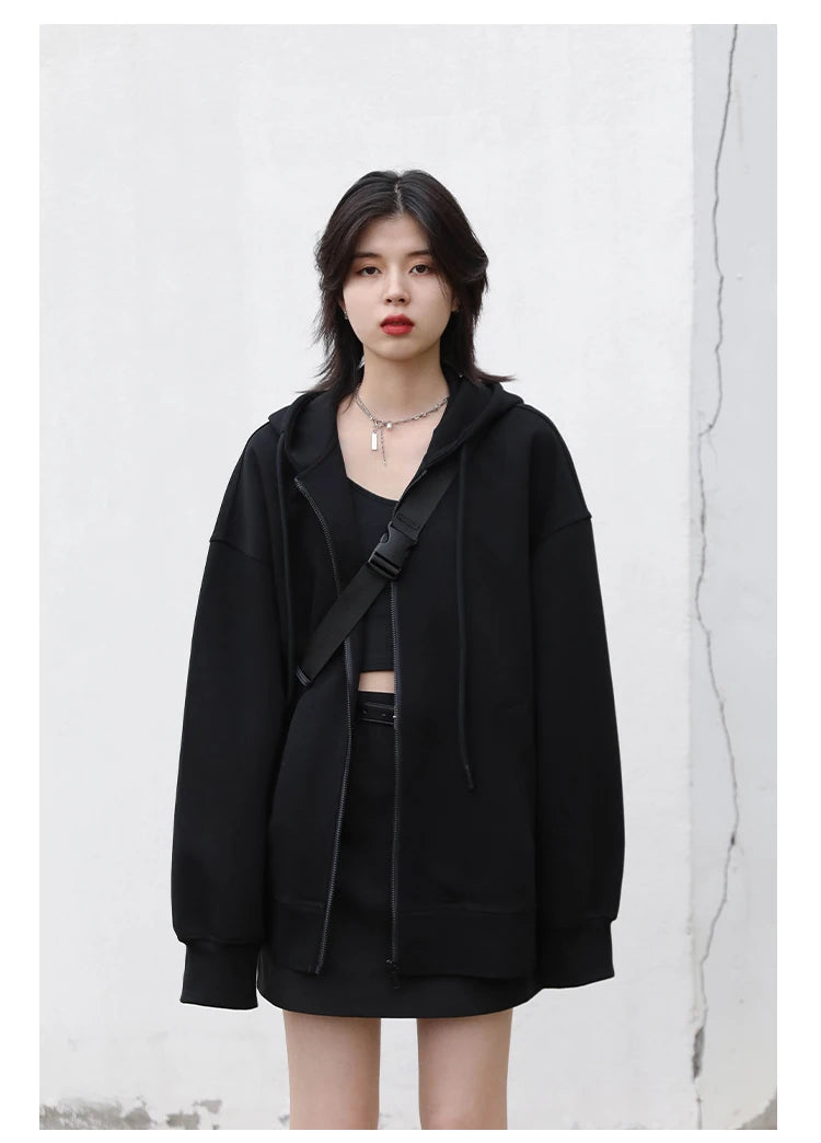Women’s Relaxed Longline Zip-Up Hoodie