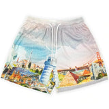 Rose Embroidered Hip Hop Shorts