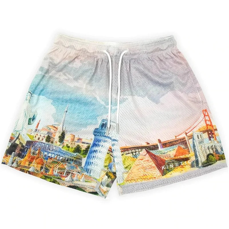 Rose Embroidered Hip Hop Shorts