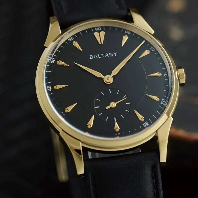 Baltany S4101 Retro Dress Watch Man 38.5MM Light Gold Watch Sapphire Crystal ST1701 Automatic Mechanical Watch For Man Luxury