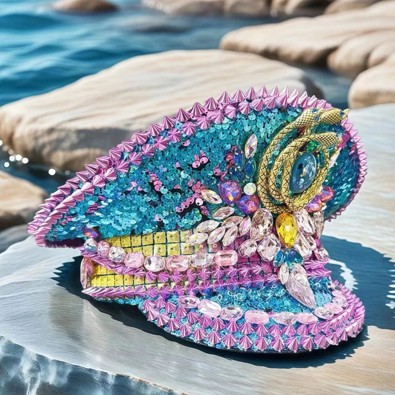 Rhinestone Captain Hat | Festival & Masquerade Cap