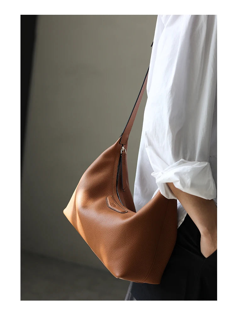 New Arrival Underarm Bag Women Genuine Leather Crossbody Bag Fashion Female Nylon Handbag Luxury Messenger Purses