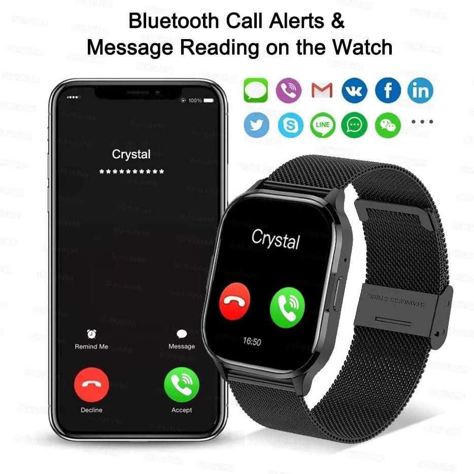 GUHUAVMI AMOLED Smartwatch – Bluetooth Call & Health Tracker