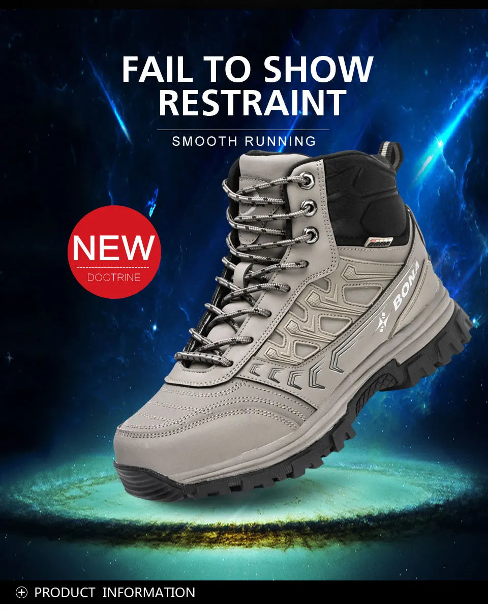 BONA 2023 New Designers Brand Winter Warm Boots Men Plush Nubuck Snow Boots Man High Quality High Top Boots Mansculino Sneakers