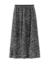 High Waisted Sequin Maxi Skirt Women Elegant Shiny Straight Skirts With Slit Summer Spring Black Long Sequin Skirt For Women